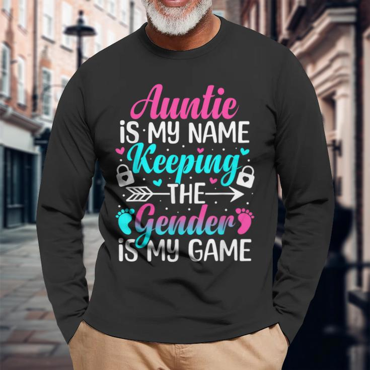 Gender Reveal Auntie For A Keeper Of The Gender Aunt Long Sleeve T-Shirt Gifts for Old Men