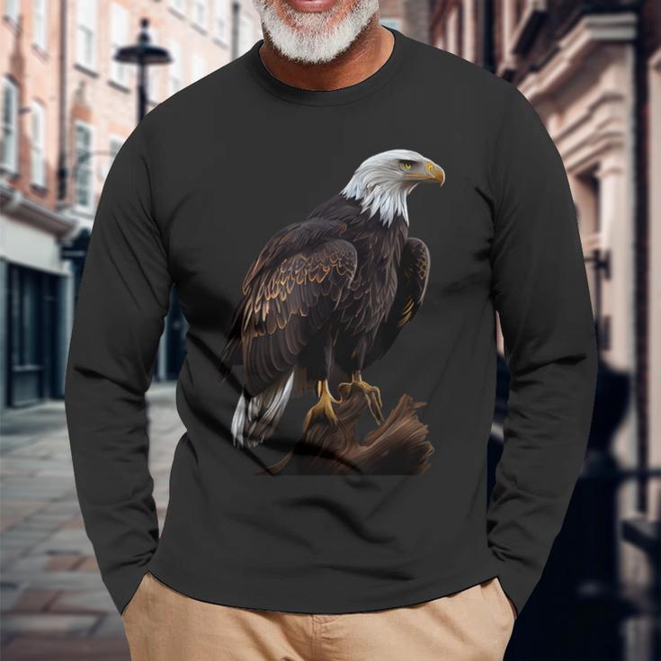 Genuine Eagle Sea Eagle Bald Eagle Polygon Eagle Langarmshirts Geschenke für alte Männer