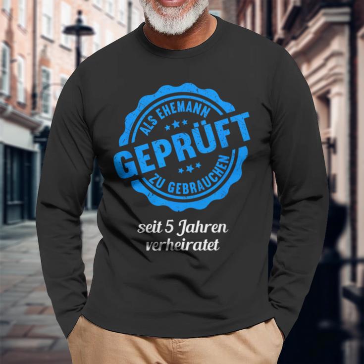 Geprüft Als Ehemann Zu Gebrauchen 5 Jahre 5Th Hochzeitstag Langarmshirts Geschenke für alte Männer