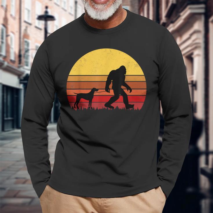 German Shorthaired Pointer Retro Dog Long Sleeve T-Shirt Gifts for Old Men