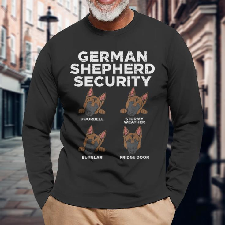 German Shepherd Security K9 Pet Dog Lover Owner Long Sleeve T-Shirt Gifts for Old Men