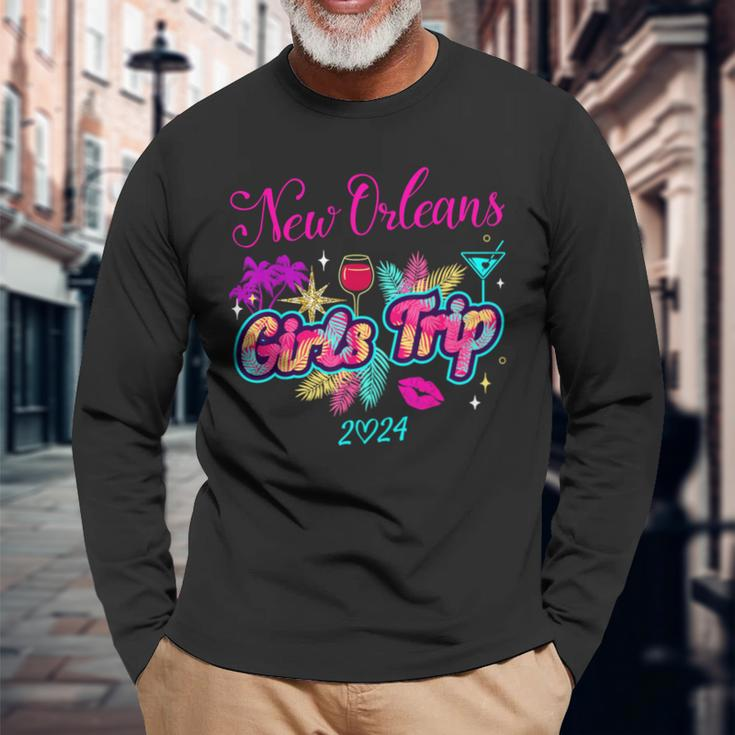 Girls Trip New Orleans 2024 Girls Weekend Birthday Squad Long Sleeve T-Shirt Gifts for Old Men