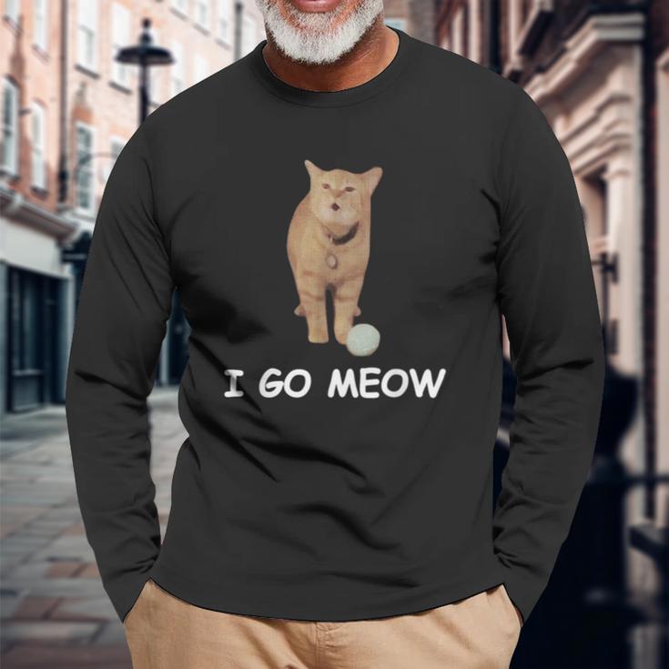 I Go Meow Lustige Singende Katze Meme Silly Cat Goes Meow Langarmshirts Geschenke für alte Männer