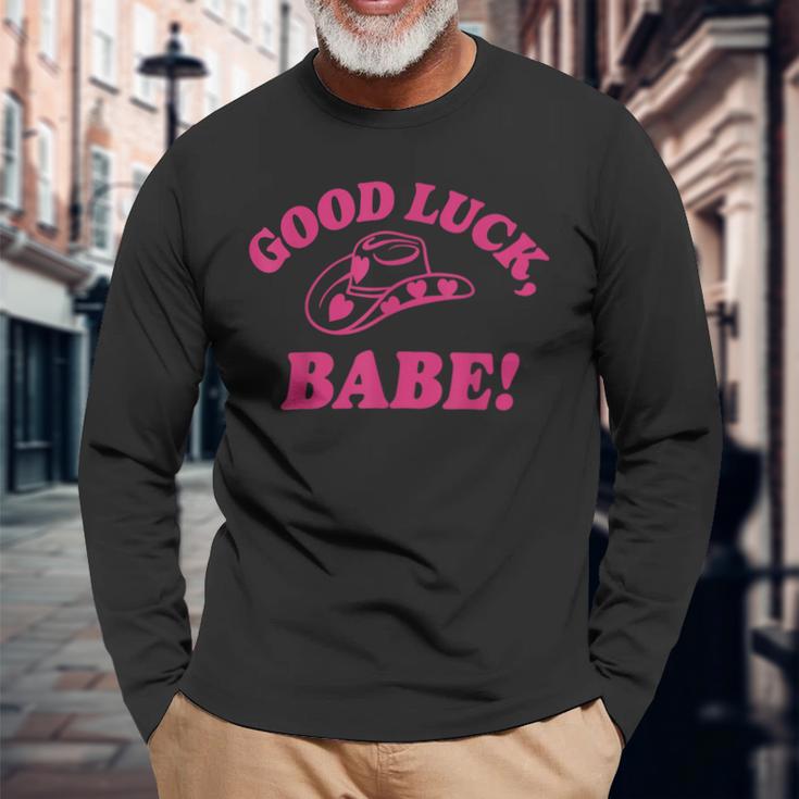 Good Luck Babe Pink Pony Club Long Sleeve T-Shirt Gifts for Old Men