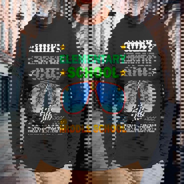 Goodbye Elementary School On My Way To Middle School Boys Long Sleeve T-Shirt Gifts for Old Men