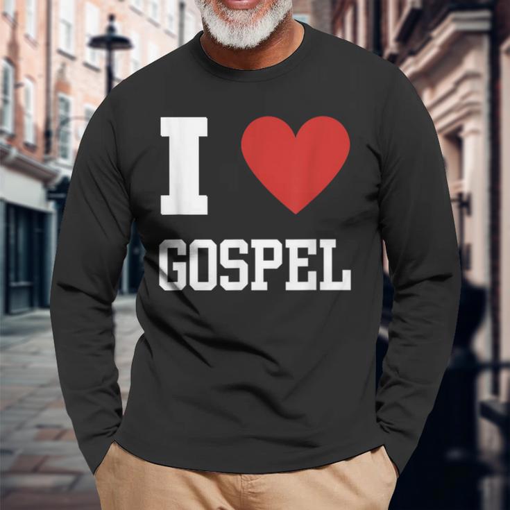 Gospel Music Worshiper Choir Religious Religion Pastor Long Sleeve T-Shirt Gifts for Old Men