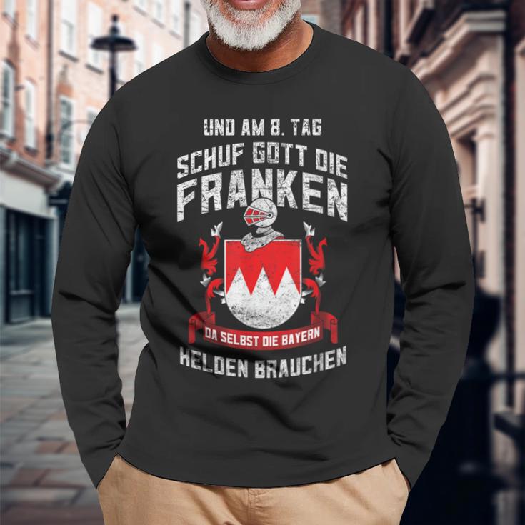 Gott Schuf Die Franken Franconian Heroes Langarmshirts Geschenke für alte Männer