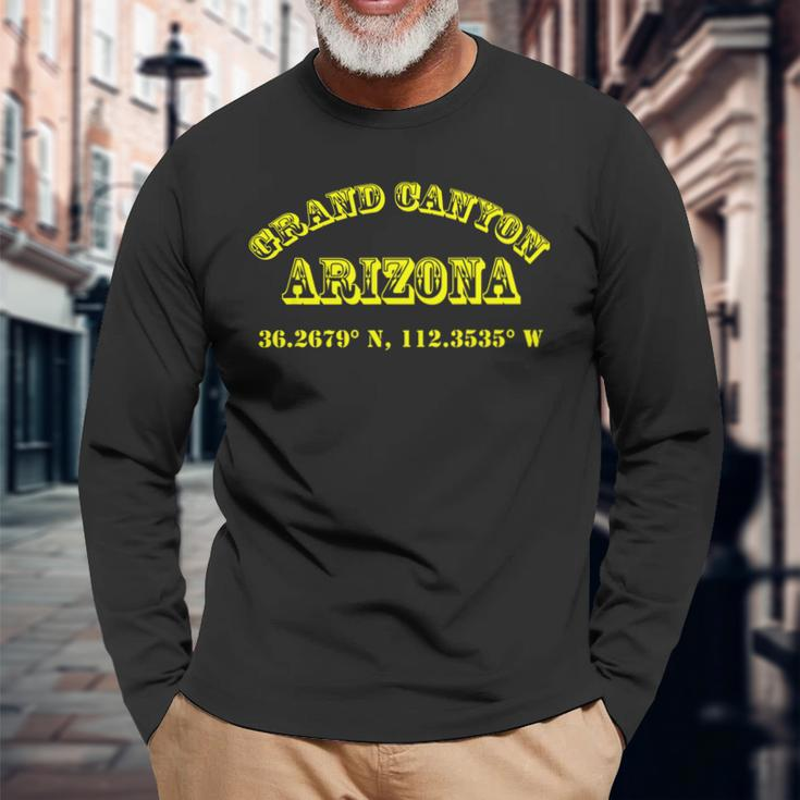 Grand Canyon Arizona Koordinaten Langarmshirts Geschenke für alte Männer
