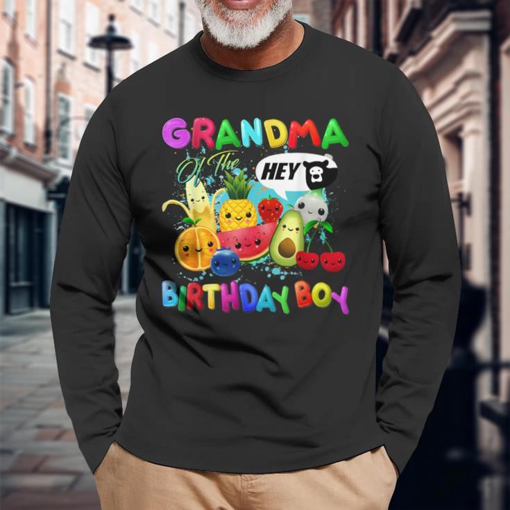 Grandma Of The Birthday Boy Family Fruit Birthday Party Long Sleeve T-Shirt Gifts for Old Men