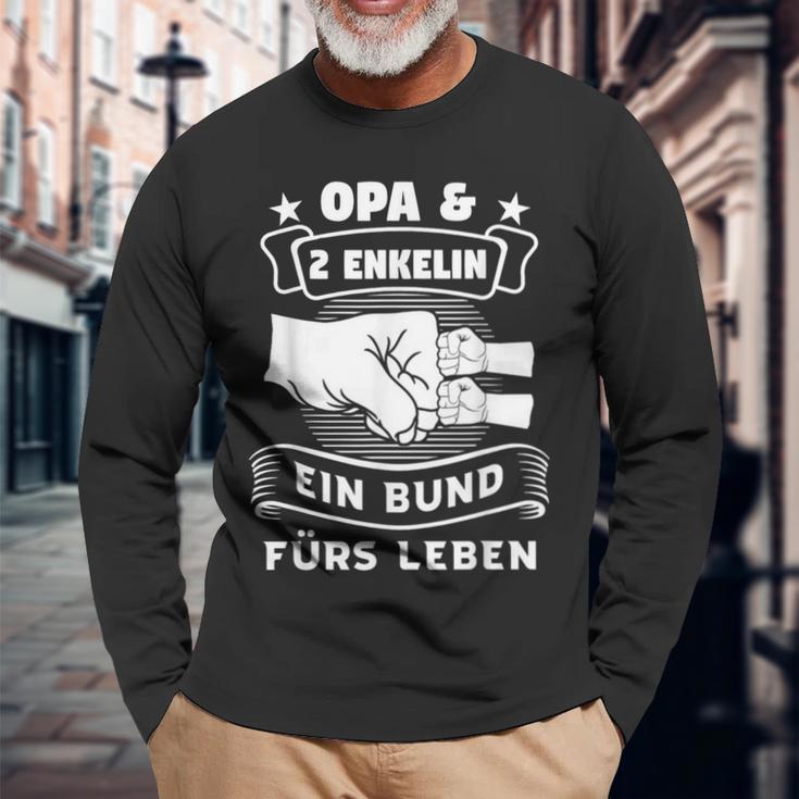 Grandpa & 2 Enkelin Ein Bund Grandfather Langarmshirts Geschenke für alte Männer