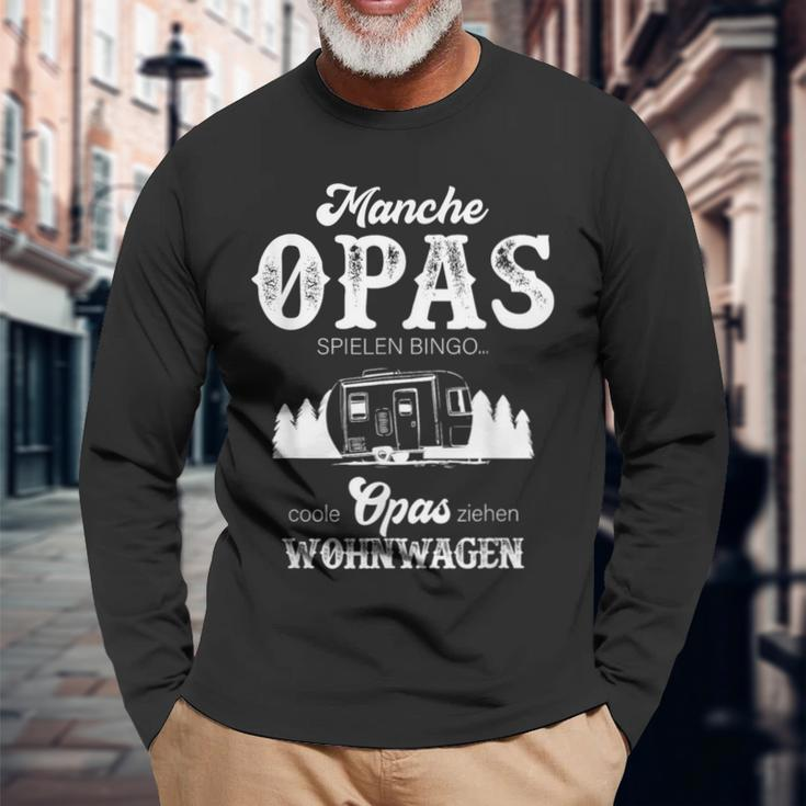 Grandpa Camping Slogan Cool Opas Ziehen Wohnwagen Langarmshirts Geschenke für alte Männer