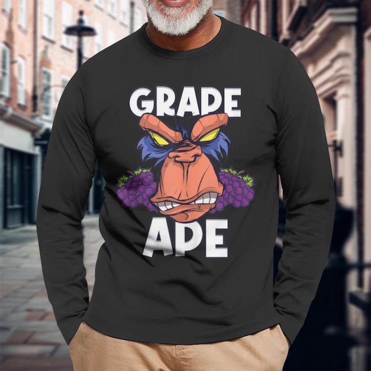 Grape Apes Grapes Long Sleeve T-Shirt Gifts for Old Men