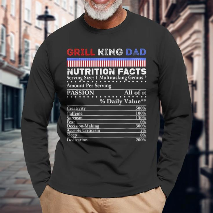 Grill King Dad Bbq Soul Food Family Reunion Cookout Fun Long Sleeve T-Shirt Gifts for Old Men