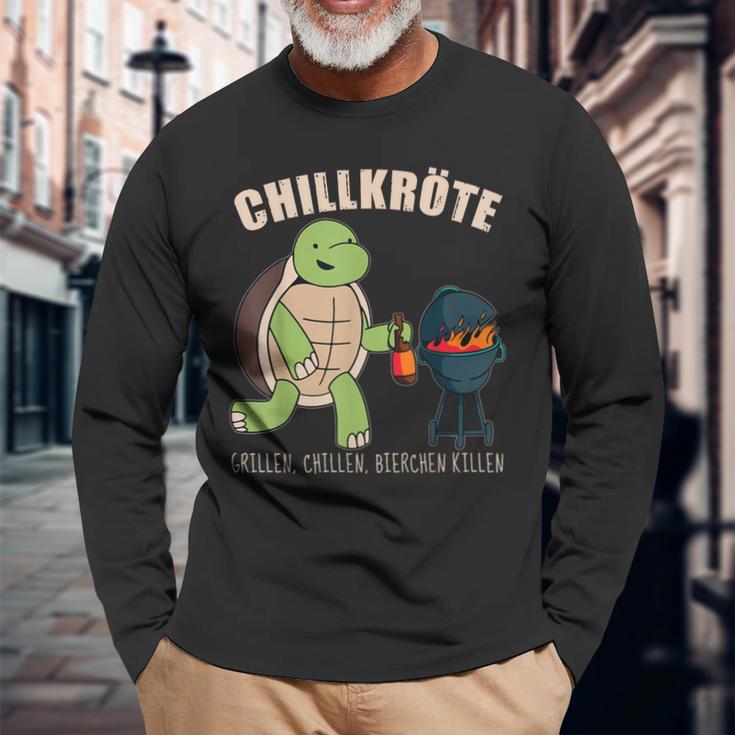 Grillen Chillen Bierchen Killen S Langarmshirts Geschenke für alte Männer