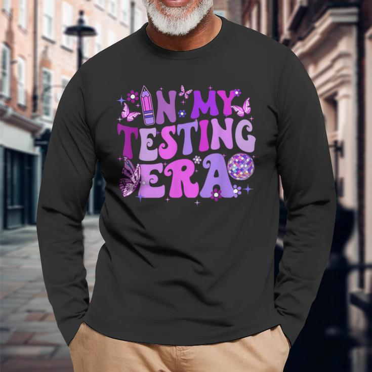 Groovy In My Testing Coordinator Era Retro Long Sleeve T-Shirt Gifts for Old Men