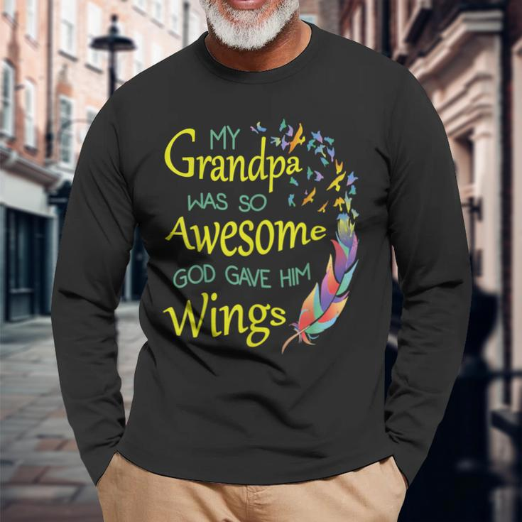 Guardian Angel Grandpa In Memory Of My Grandpa Long Sleeve T-Shirt Gifts for Old Men