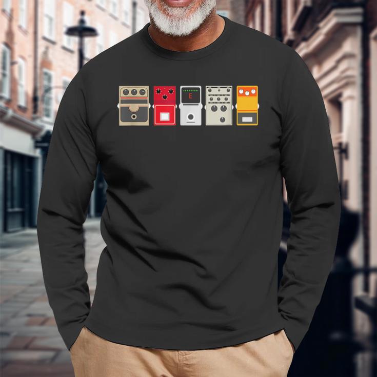 Guitar Effects Pedal Stomp Box RockLong Sleeve T-Shirt Gifts for Old Men