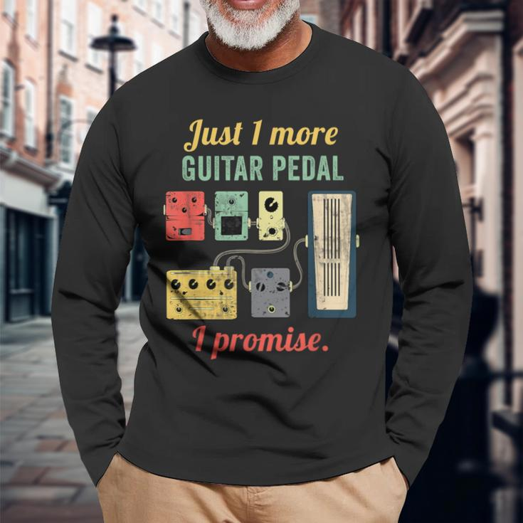 Guitar Player Pedal Board Guitarist Playing Guitars Long Sleeve T-Shirt Gifts for Old Men