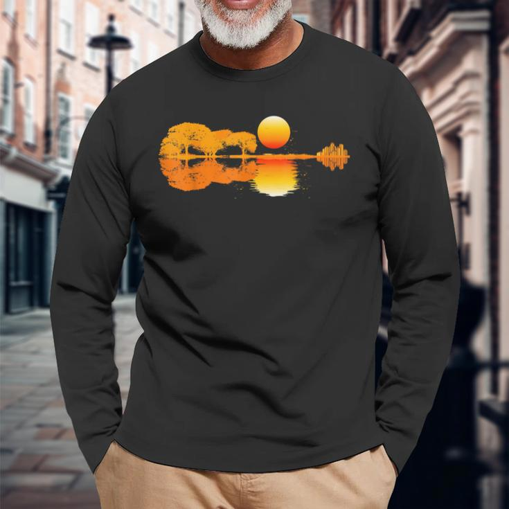 Guitar Sun Guitar Guitarist Langarmshirts Geschenke für alte Männer