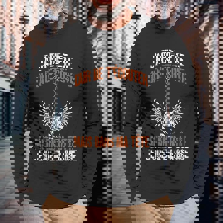 Guitare Basse Drôle Bassist Dans Ma Tête Je Joue De La Basse T-shirt à manches longues Cadeaux pour les vieillards