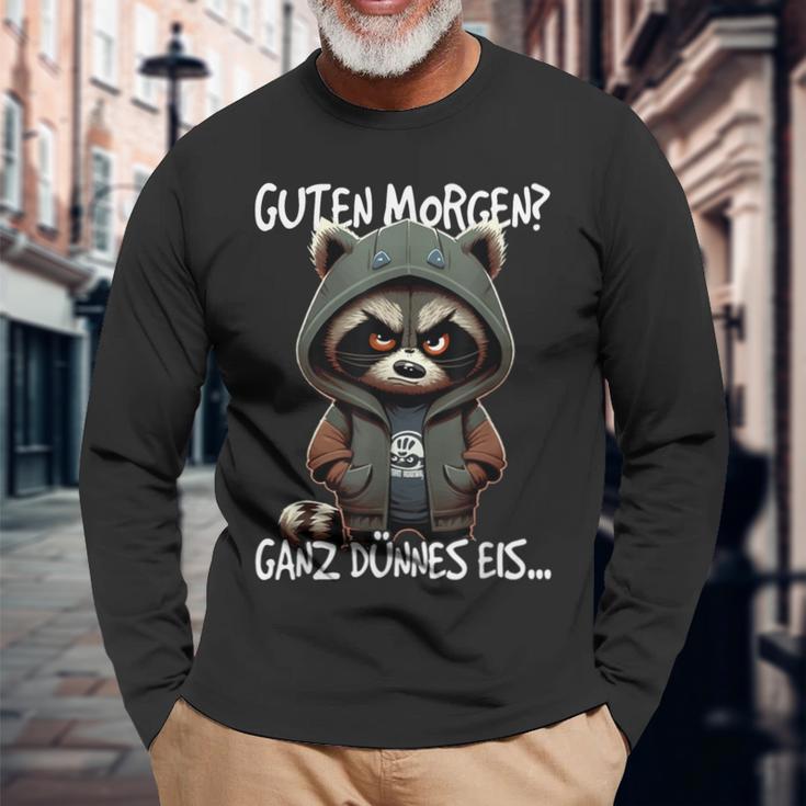 Guten Morgen Ganz Thin Ice Cream Black Langarmshirts Geschenke für alte Männer