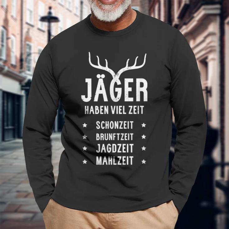 Häger Habeniel Zeit I Schonzeit I Hunter Hunting Langarmshirts Geschenke für alte Männer