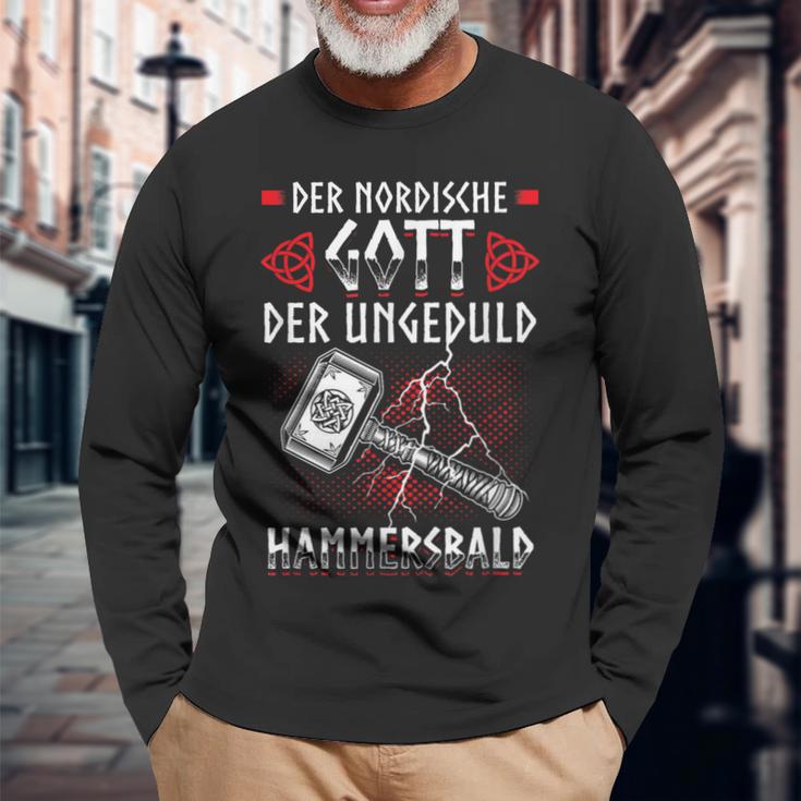 Hammersbald Nordic Mythology Patience Impatience Langarmshirts Geschenke für alte Männer