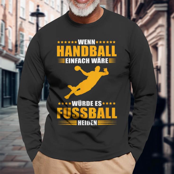 Handball Vs Fußball Genuine Handball Langarmshirts Geschenke für alte Männer