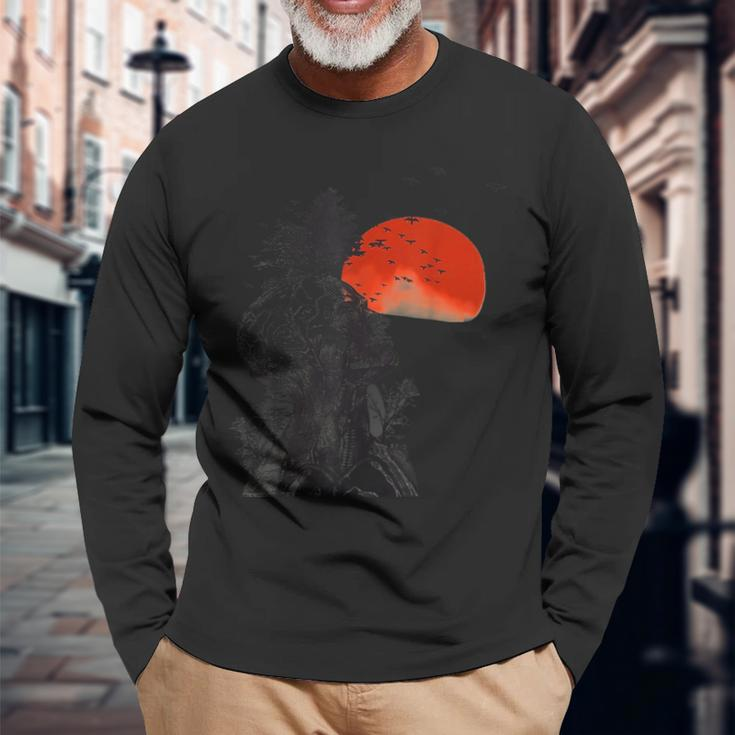 Hangover Human Tree Surreal Artistic Sunset Long Sleeve T-Shirt Gifts for Old Men