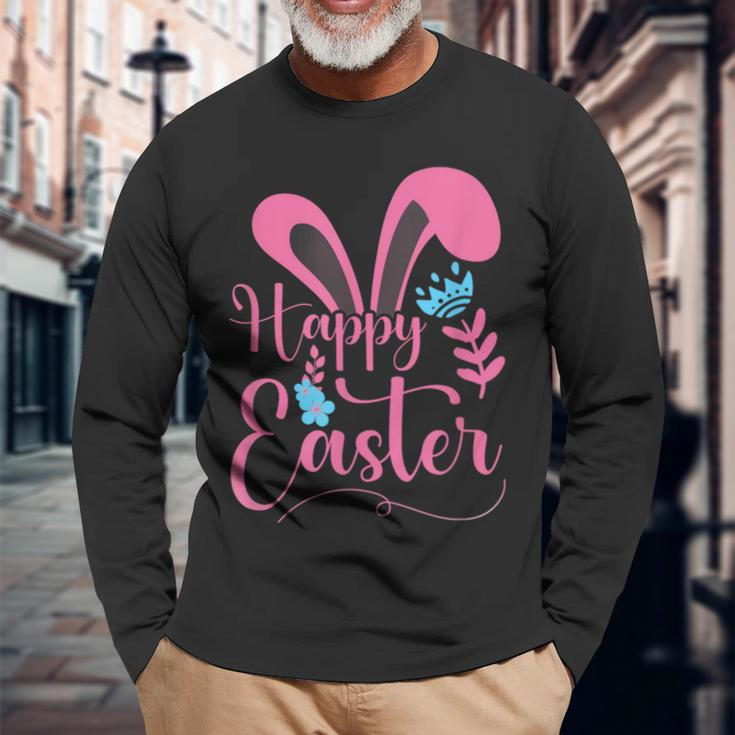 Happy Easter Bunny Ears Classic Long Sleeve T-Shirt Gifts for Old Men