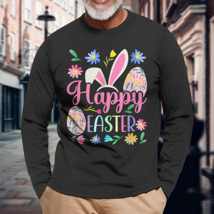 Happy Easter Bunny Spring Easter Egg Easter For Women Long Sleeve T-Shirt Gifts for Old Men