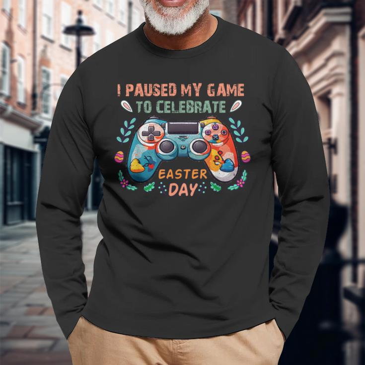 Happy Easter Day Bunny Egg Gaming Lover Boys Girls N Long Sleeve T-Shirt Gifts for Old Men