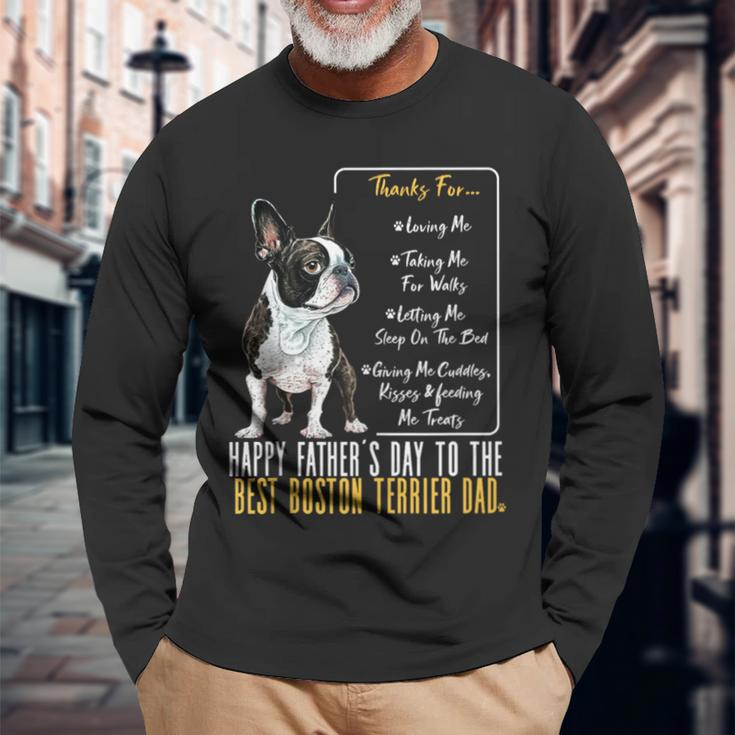 Happy Father’S Day To The Best Boston Terrier Dad Long Sleeve T-Shirt Gifts for Old Men