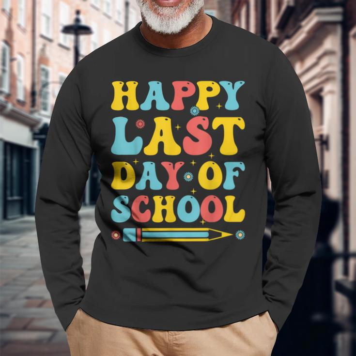 Happy Last Day Of School Summer Vacation Class Dismissed Long Sleeve T-Shirt Gifts for Old Men