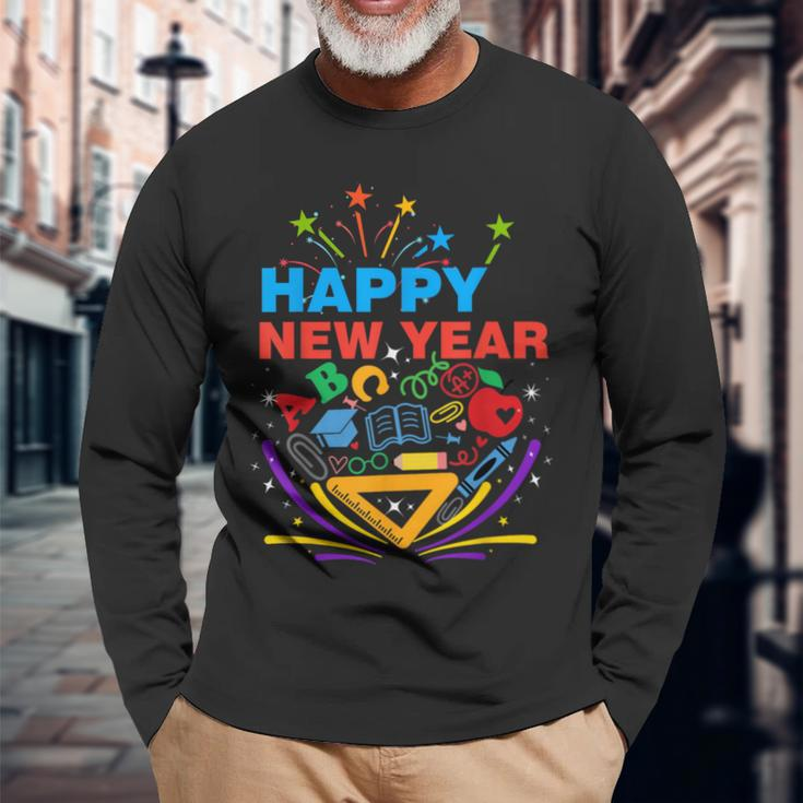 Happy New Year Christmas Teachers Long Sleeve T-Shirt Gifts for Old Men