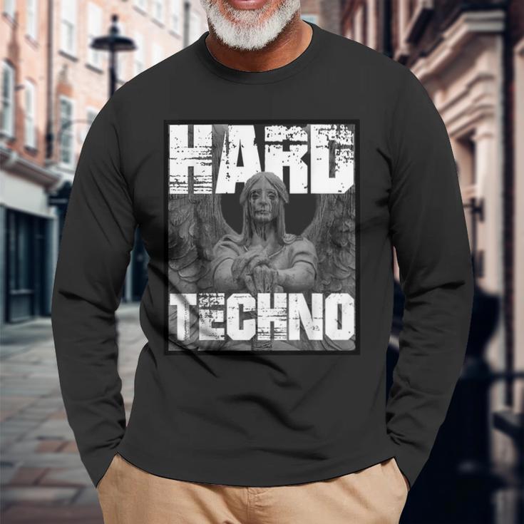 Hard Techno Rave Angel Statue S Langarmshirts Geschenke für alte Männer