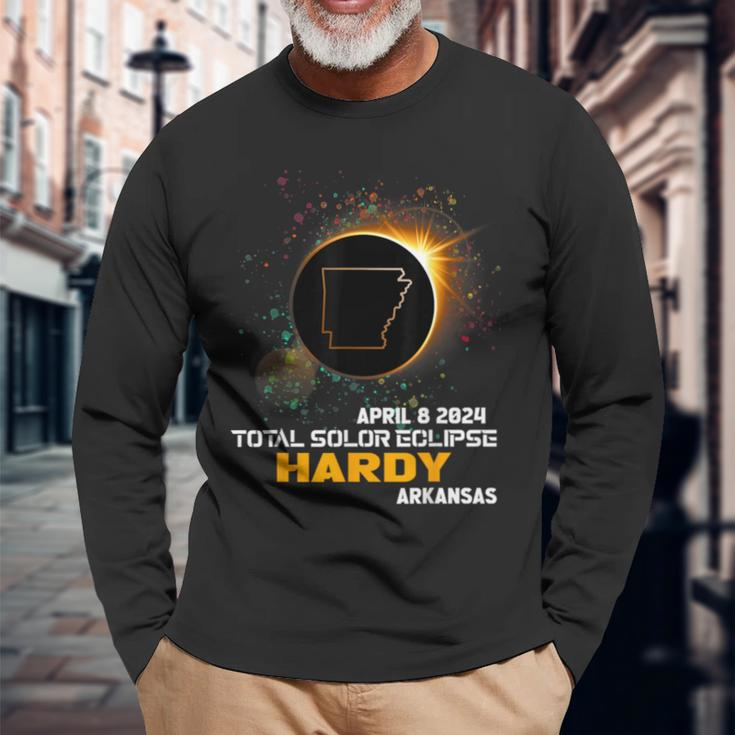 Hardy Arkansas Total Solar Eclipse 2024 Long Sleeve T-Shirt Gifts for Old Men