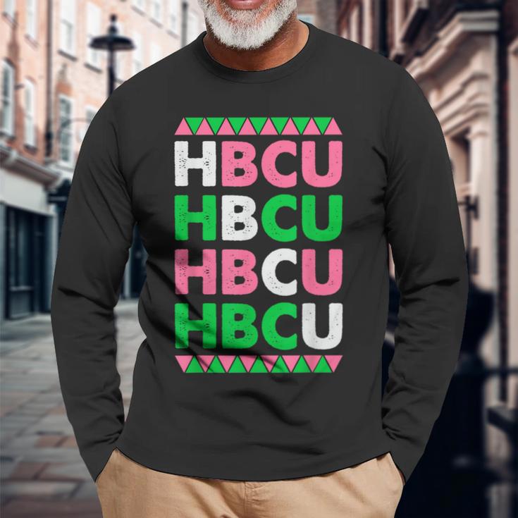 Hbcu Pink And Green Historically Black College University Long Sleeve T-Shirt Gifts for Old Men