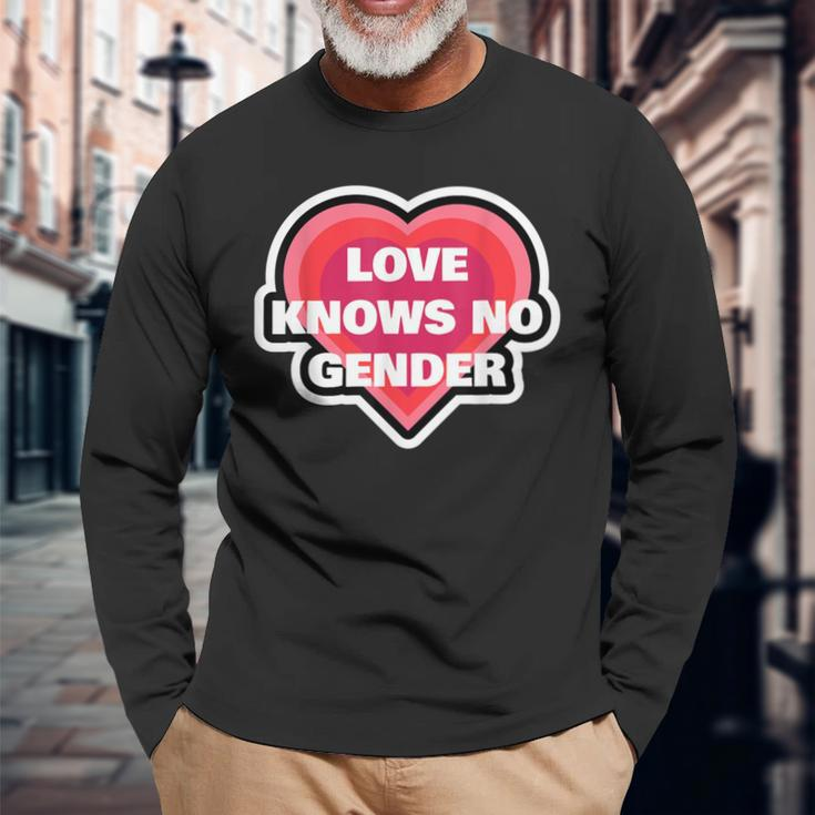Heart Love Knows No Gender Long Sleeve T-Shirt Gifts for Old Men