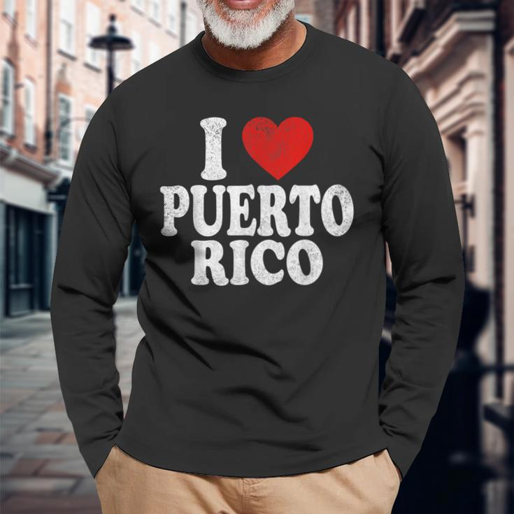 I Heart Love Puerto Rico Long Sleeve T-Shirt Gifts for Old Men