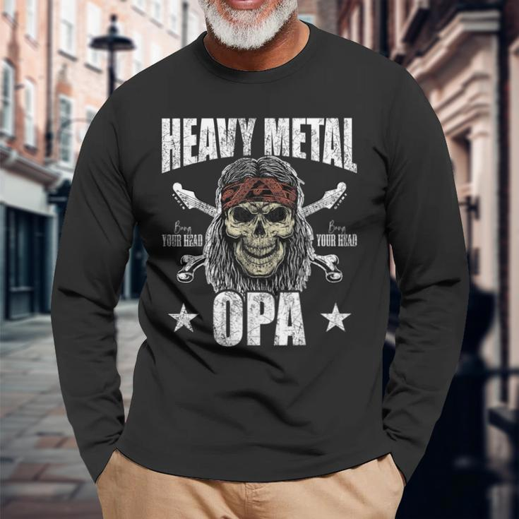 Heavy Metal Grandpa Grossvater Bester Metal Grandpa Langarmshirts Geschenke für alte Männer