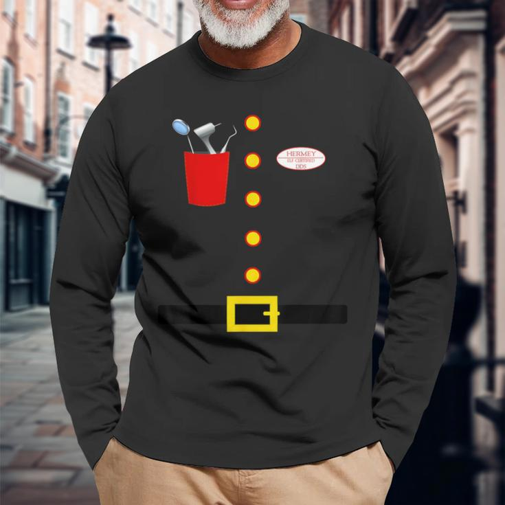 Hermey Dentist Elf Costume Elf Dentist Christmas Long Sleeve T-Shirt Gifts for Old Men