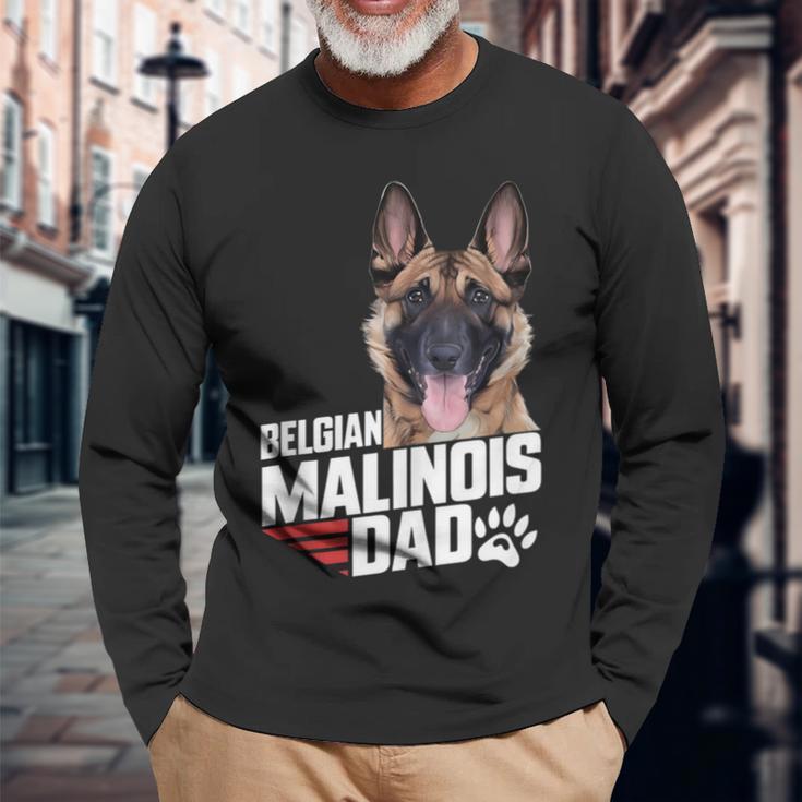 Herren Belgischer Malinois Hund Papa Belgischer Schäferhund Hundebesitzer Papa Langarmshirts Geschenke für alte Männer