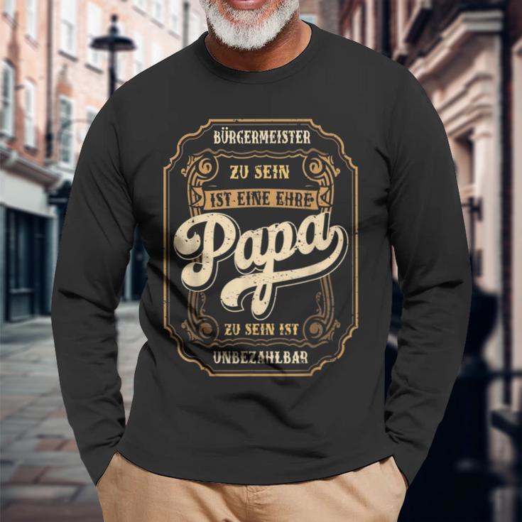 Herren Bürgermeister Papa Ehreatertag Orstvorsteherater Langarmshirts Geschenke für alte Männer