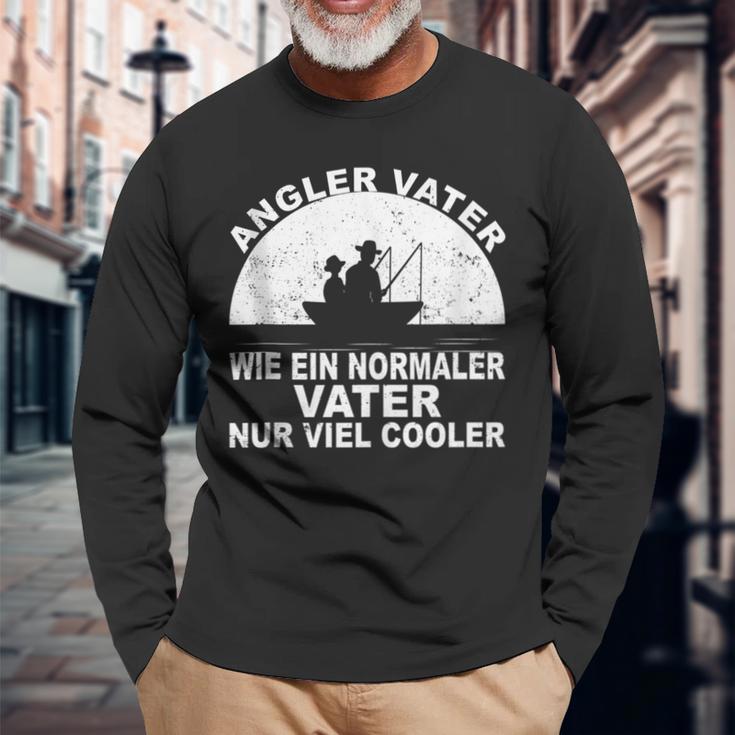 Herren Fischen Angeln Fischer Papa Anglerater Sonnenuntergang Langarmshirts Geschenke für alte Männer