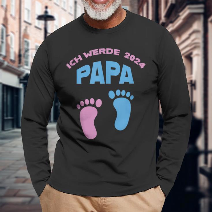 Herren Ich Werde Papa 2024 Werdenderater Langarmshirts Geschenke für alte Männer