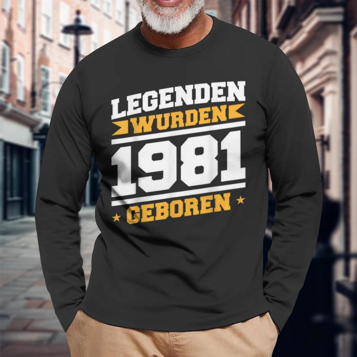 Herren Legenden 1981 Geboren 40 Geburtstag Jahre Spruch Papaater Langarmshirts Geschenke für alte Männer