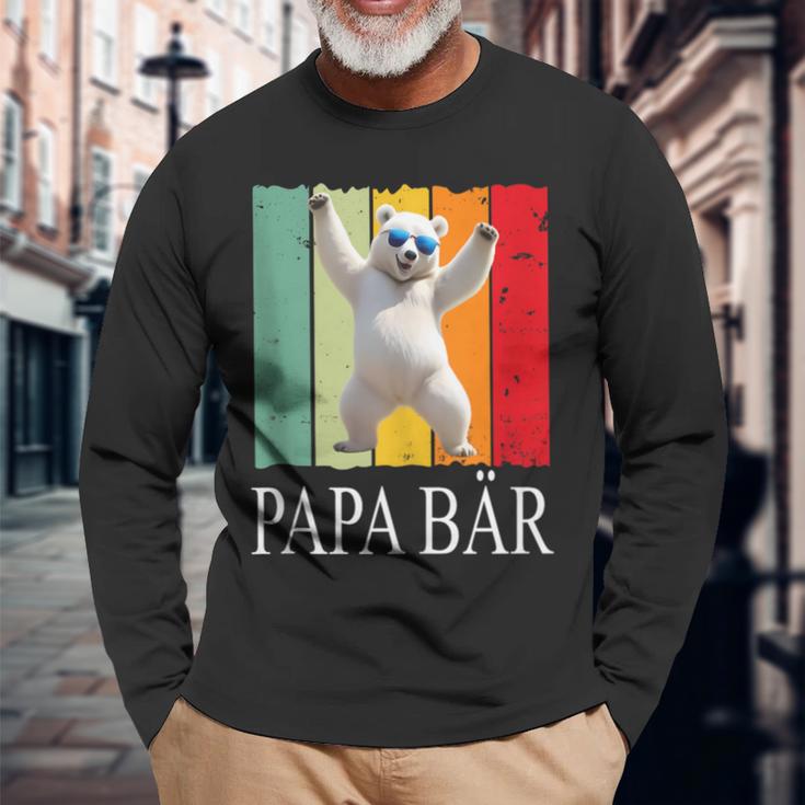 Herren Papa Bäratertag Retroater & Opa Geschenk Geburtstags Langarmshirts Geschenke für alte Männer