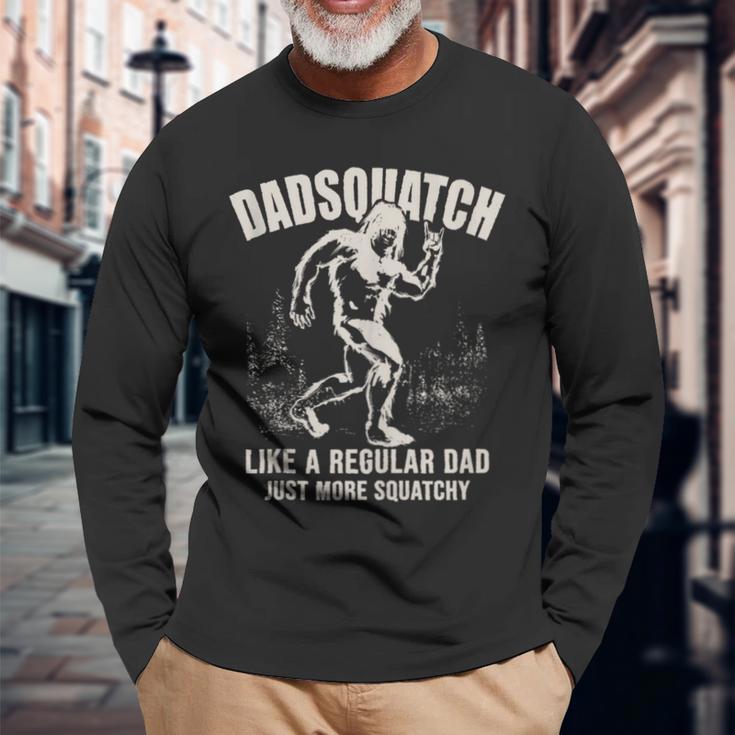 Herren Papa Sasquatch Dadsquatch Bigfoot Wie Ein Normaler Papa Squatchy Langarmshirts Geschenke für alte Männer