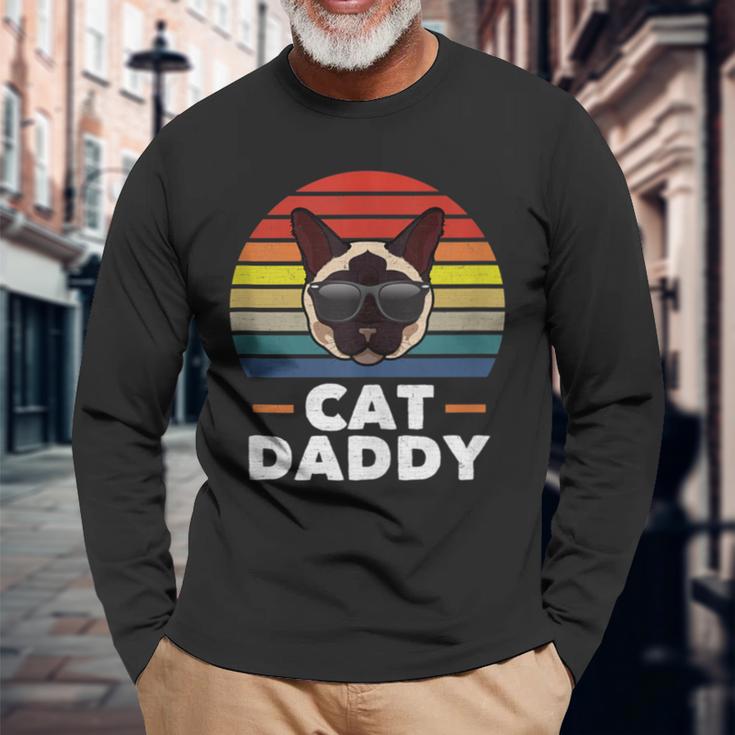 Herren Siamkatze Daddy Lustige Katze Papa Liebhaber Langarmshirts Geschenke für alte Männer